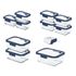 [NEOPLAM] Conjunto de 11 peças de recipiente hermético a vácuo de vidro GLACE Z – Azul, um revolucionário recipiente hermético a vácuo feito inteiramente de vidro